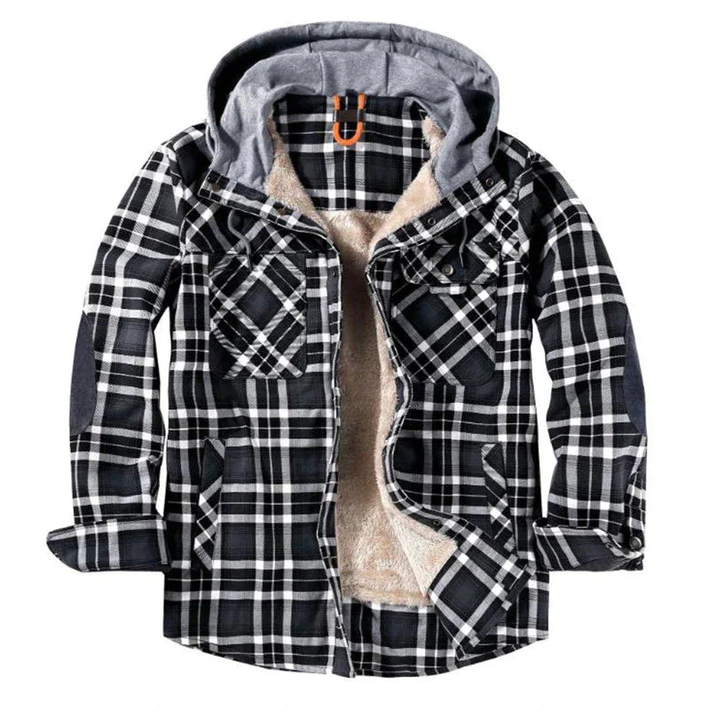Herrenjacke, isoliert, kariert, mit praktischen Taschen-1