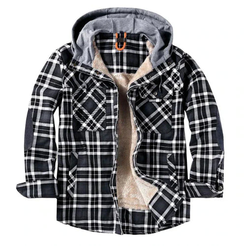 Herrenjacke, isoliert, kariert, mit praktischen Taschen-1