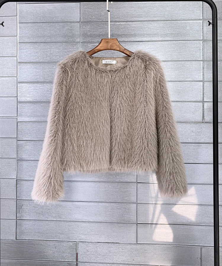 Plüsch-Damenjacke mit Lammfellfutter – elegante und bequeme Jacke für Damen, perfekt für Alltag und Fest 2
