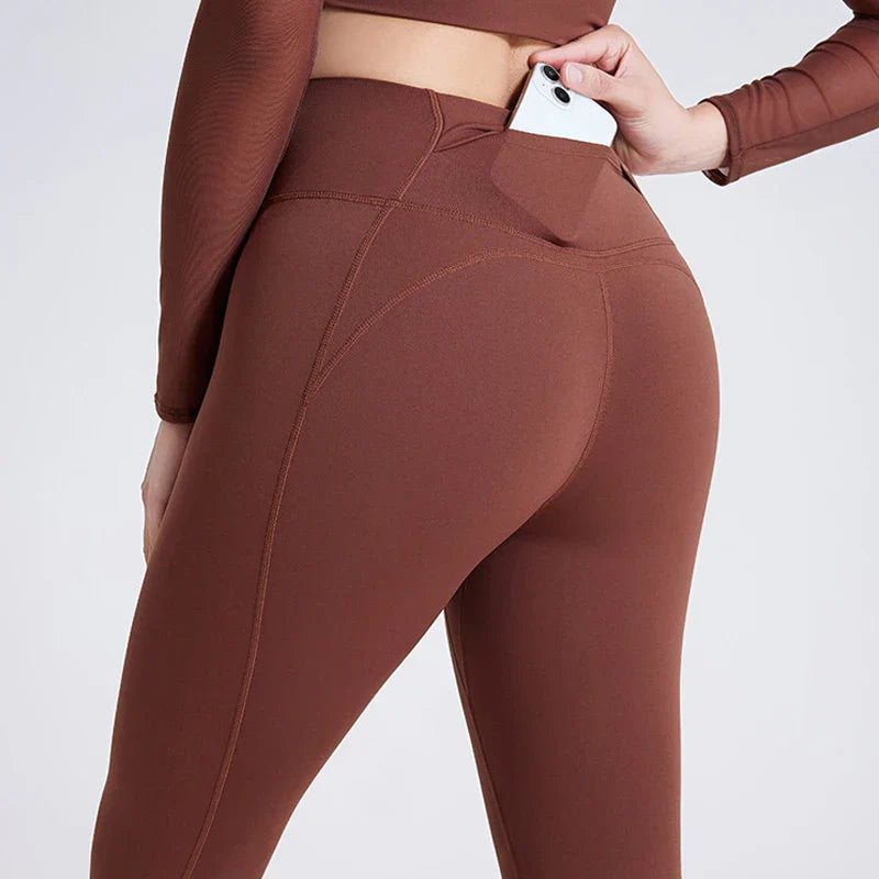 Damen-Leggings-Set, Dehnbares Nylon, Elegante Hoche Taille-3