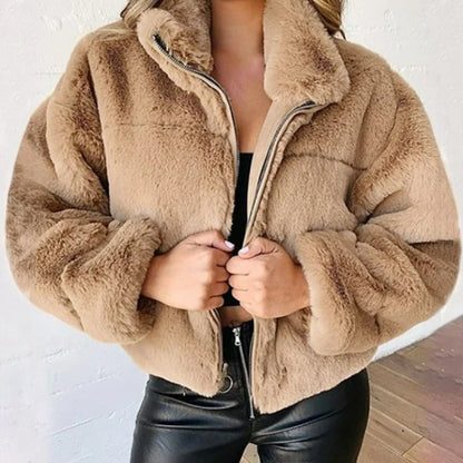 Damenmantel aus Samt mit Reißverschluss – lässiger Wintermantel für elegante Anlässe 13