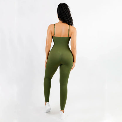 Damen-Jumpsuit Rauchig Nylon Elasthan-4