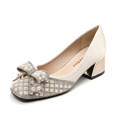 Damen-Pumps, eckige Zehenform, Mikrofaser, Slip-On-2