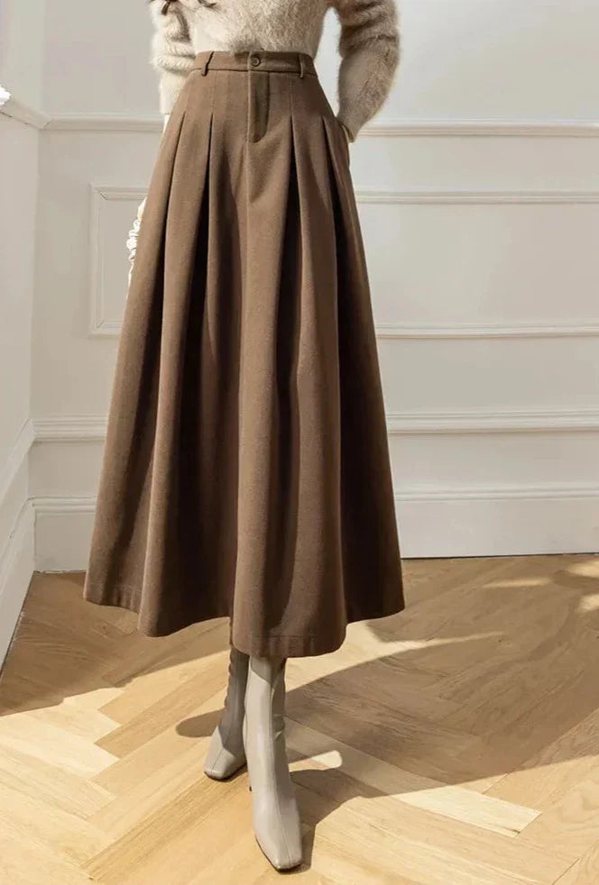 Damen-Wollrock, klassisches Design, hochwertig-5