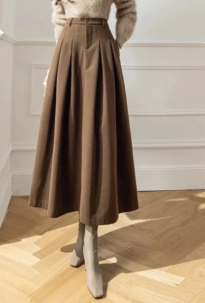 Damen-Wollrock, klassisches Design, hochwertig-5