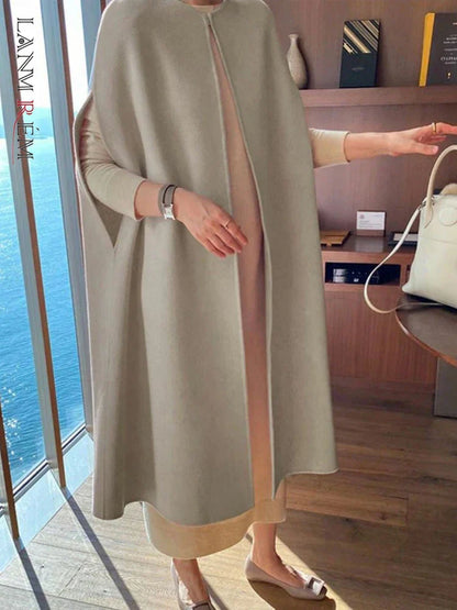 Damen-Mantel, Cape, Stil, Wolle, Polyester-2