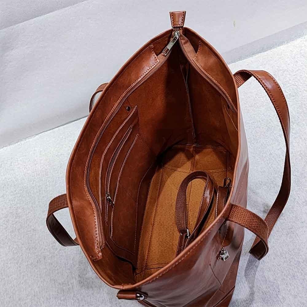 Ledertasche Damen Vintage verstellbarem Schultergurt Zeitloses Design-3