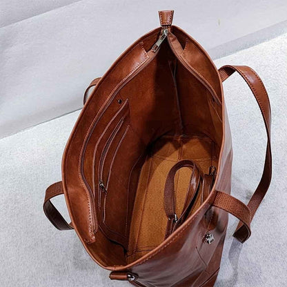 Ledertasche Damen Vintage verstellbarem Schultergurt Zeitloses Design-3