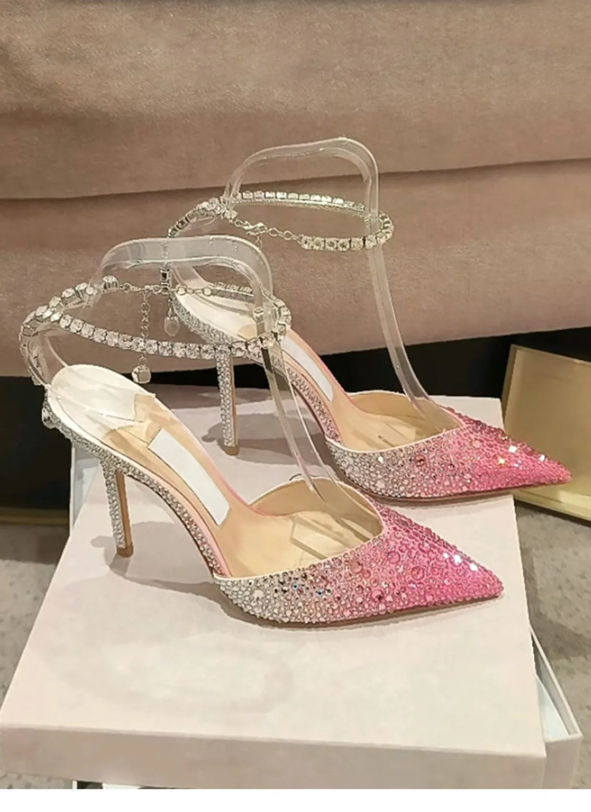 Damen-Mules-Schuhe, hoher Absatz, Baumwolle, handgefertigte Gummisohle-2