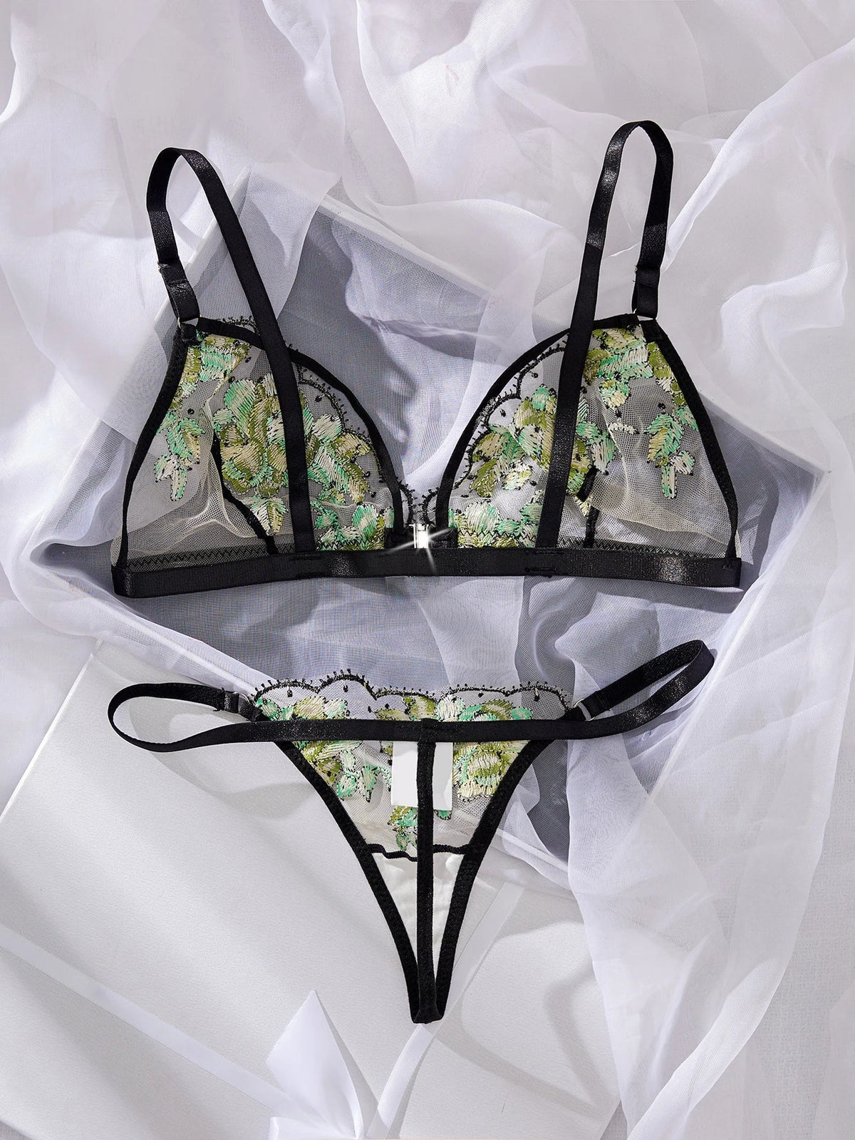 Damen-Unterwäsche-Set, mit verstellbaren Trägern aus Polyester - schicke Damen-Unterwäsche-3