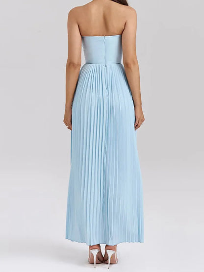 Maxikleid Damen A-Linie Knöchellang Polyester-5