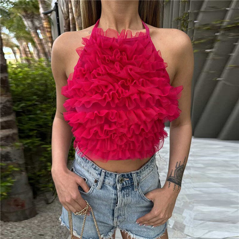 Damen Crop-Top Flauschig Polyester Weich 4