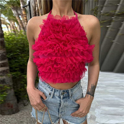 Damen Crop-Top Flauschig Polyester Weich 4