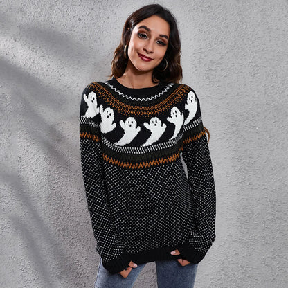 Variant image for Damen-Pullover, Vintage Halloween weiche Materialmischung-11