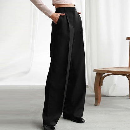 Variant image for Damen-Hose, hohe Taille, weites Beinmuster, hochwertiger Stoff-5