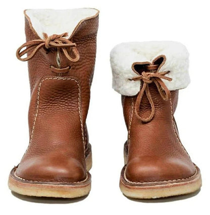 Gefütterte Damen-Winterstiefel, wasserbeständig, bequem, mit Reißverschluss-6