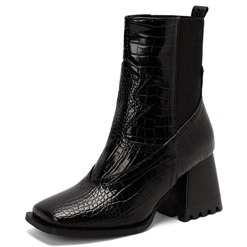 Variant image for Damen-Stiefel, hoher Absatz, PU-Material, Tiermuster, elegantes Design-2