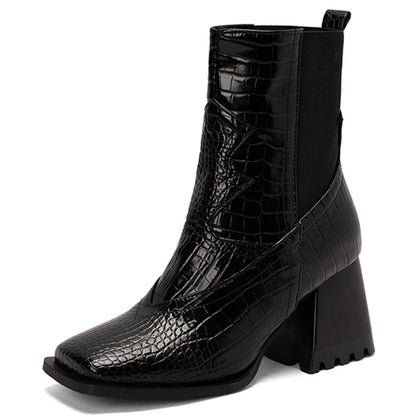 Variant image for Damen-Stiefel, hoher Absatz, PU-Material, Tiermuster, elegantes Design-2