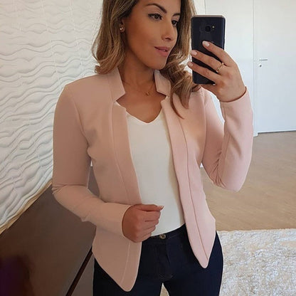 Damenblazer mit langen Ärmeln und offenem Strick aus 100% Polyester-5
