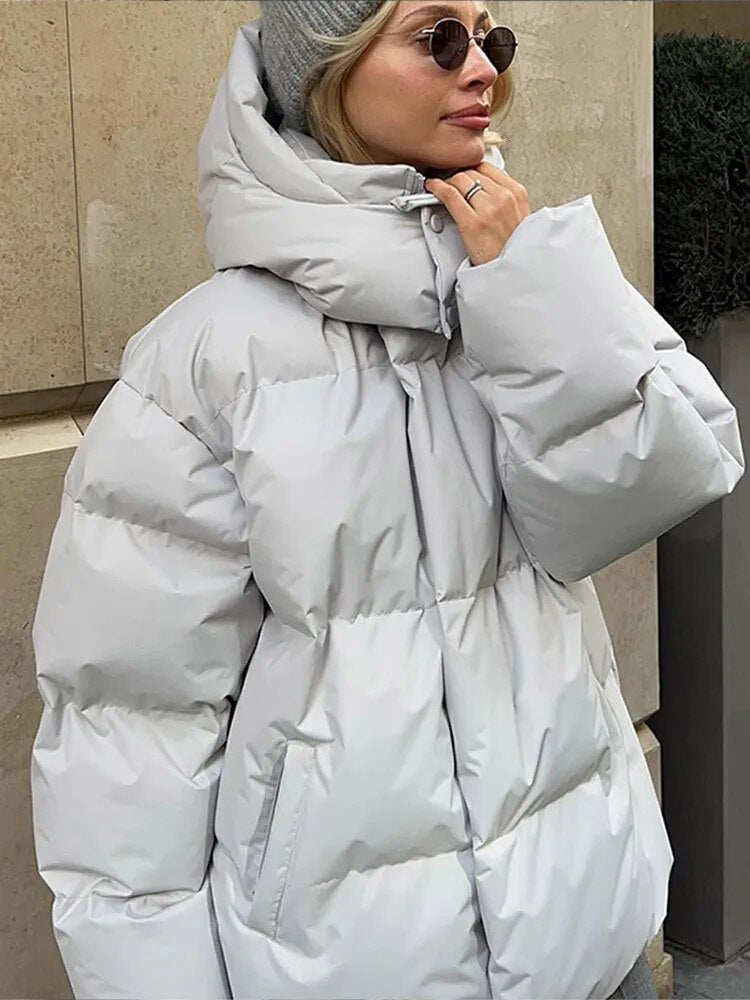 Damen Oversized Kapuze Weicher Stoff Lässige Passform-4