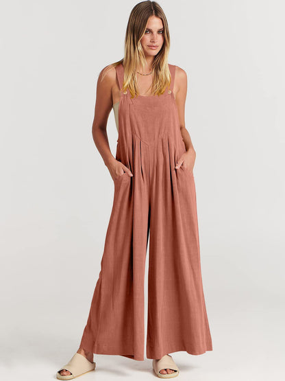 Variant image for Damen-Jumpsuit Ärmellos Weites Bein Polyester-13