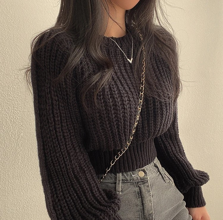 Damen-Strickpullover, kurz, für Layering, Styling-3