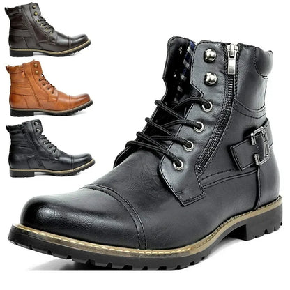 Herren-Stiefel, Schnürung, Leder, langlebiger Komfort-5