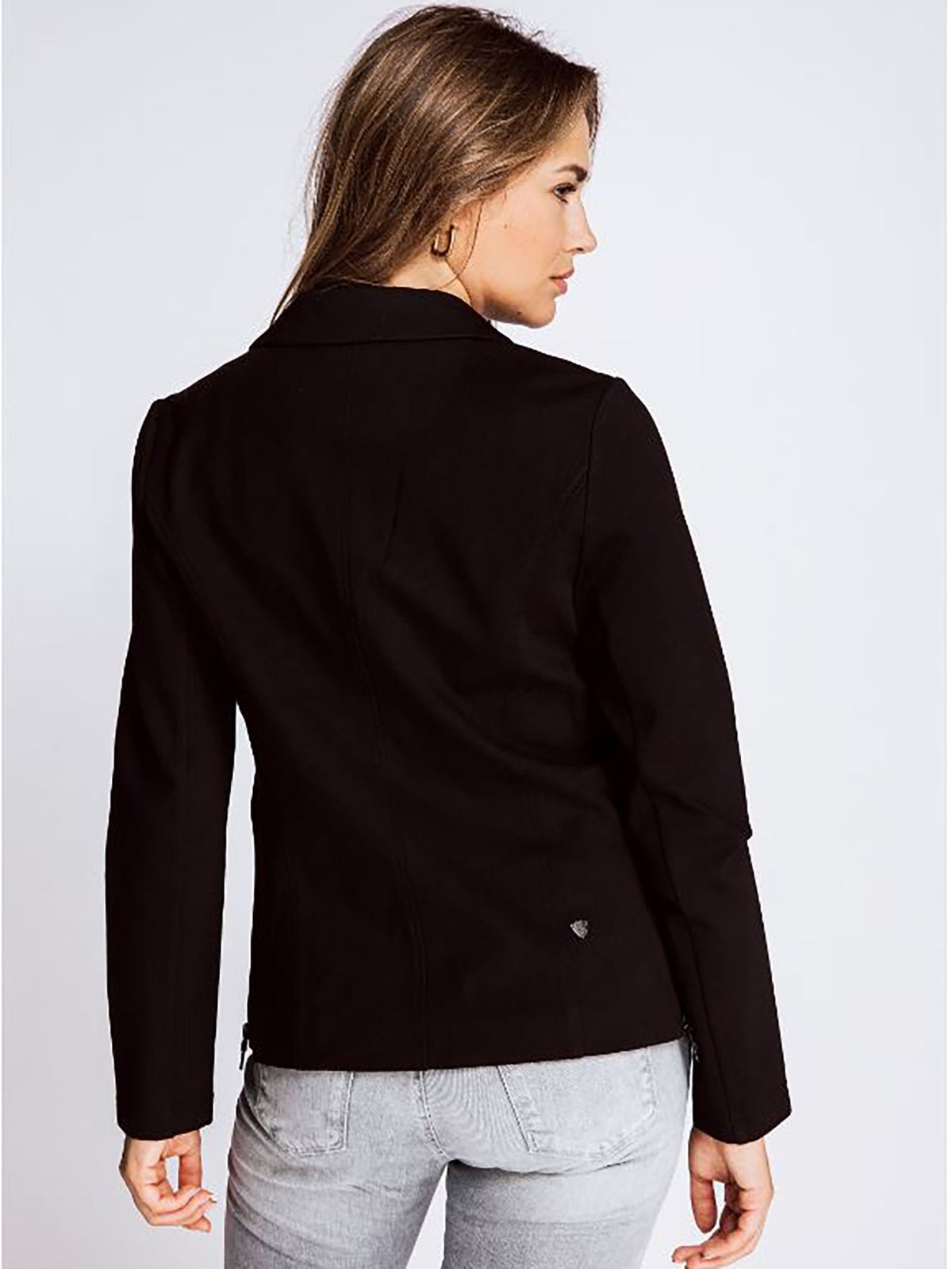Damenblazer mit schmaler Passform aus Polyester mit Reverskragen-3