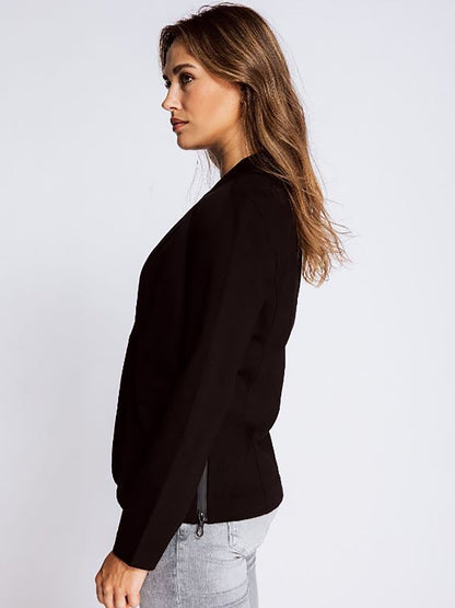 Damenblazer in schmaler Passform aus Polyester mit Reverskragen-2