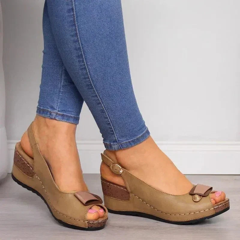 Damen-Sandalen, orthopädisch, Kunstleder mit verstellbarem Riemen und gepolsterter Sohle-1