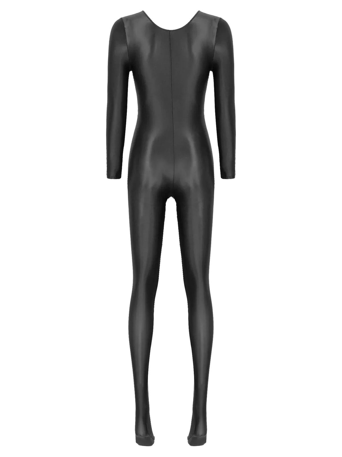 Damen-Jumpsuit Monochrom Langarm Lycra Nylon Elasthan-6