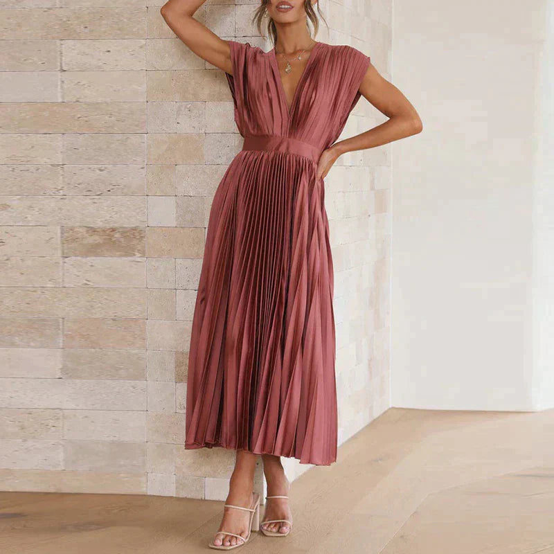 Variant image for Damen-Kleid, plissiertes Design, hochwertige Stoffe-1
