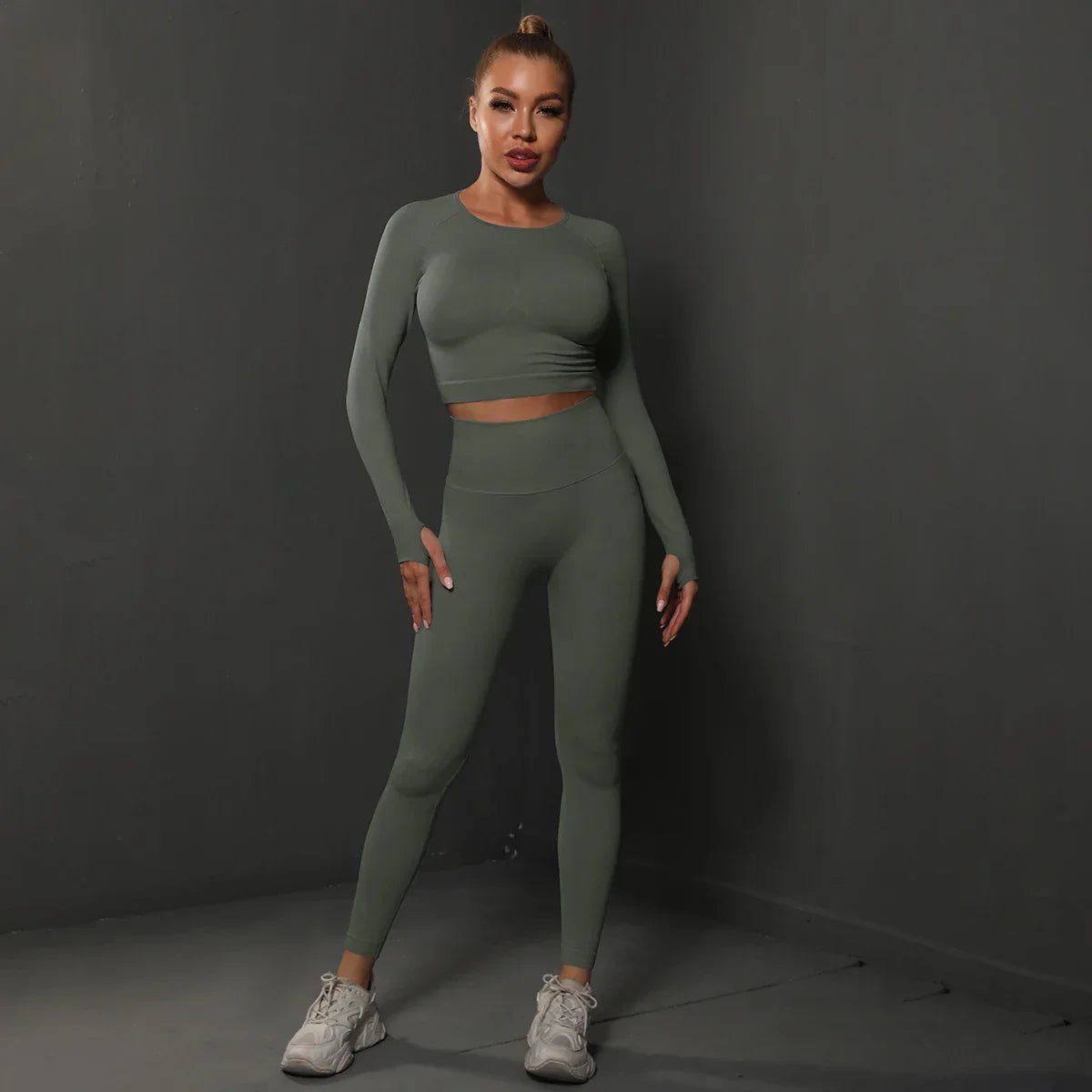 Variant image for Damen Sportliche Hose Hohe Taille Atmungsaktiver Spandex Nylon-16