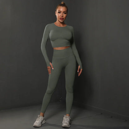Variant image for Damen Sportliche Hose Hohe Taille Atmungsaktiver Spandex Nylon-16