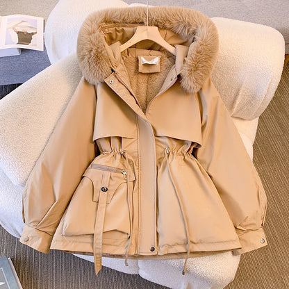 Variant image for Damen-Fleece-Mantel, mit Kapuze, warm und elegant-11