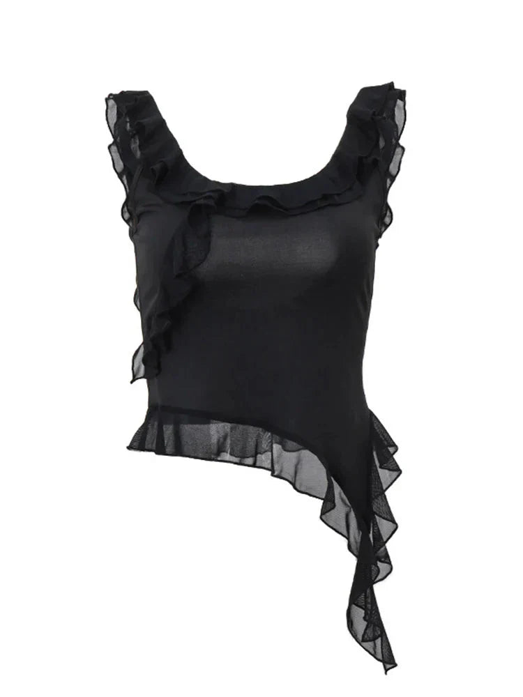 Damen-Top, Rüschen, Polyester, für Festtops-3