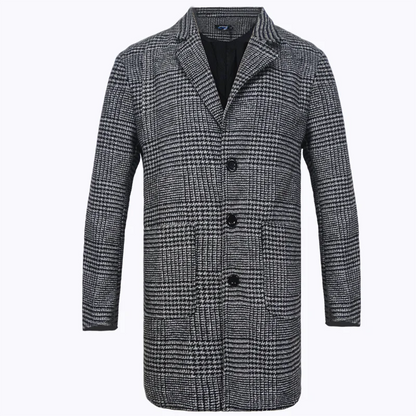 Langer Wintermantel Damen Elegant hochwertigem Stoff-3