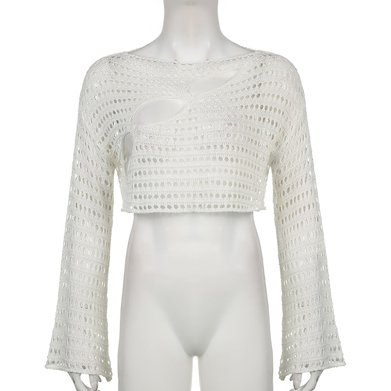 Damen-Top, langärmeliges leichtes Polyester, locker sitzend-2