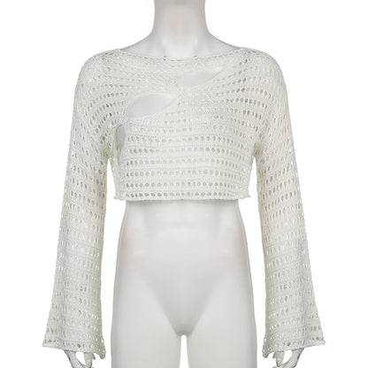 Damen-Top, langärmeliges leichtes Polyester, locker sitzend-2