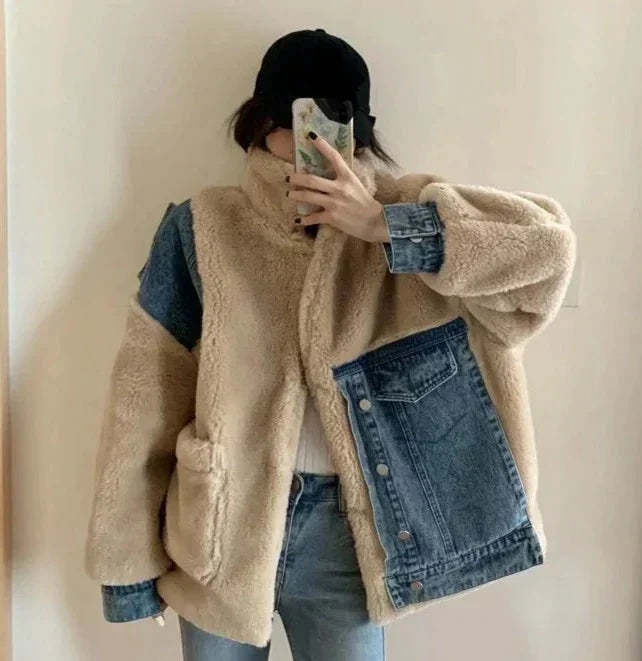 Variant image for Wintermantel Damen Fleece Trendy Baumwolle-1