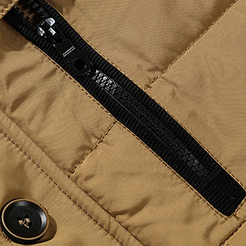Herren Winterjacke abnehmbarer Kapuze Thermische Isolierung Synthetischer Pelz-2