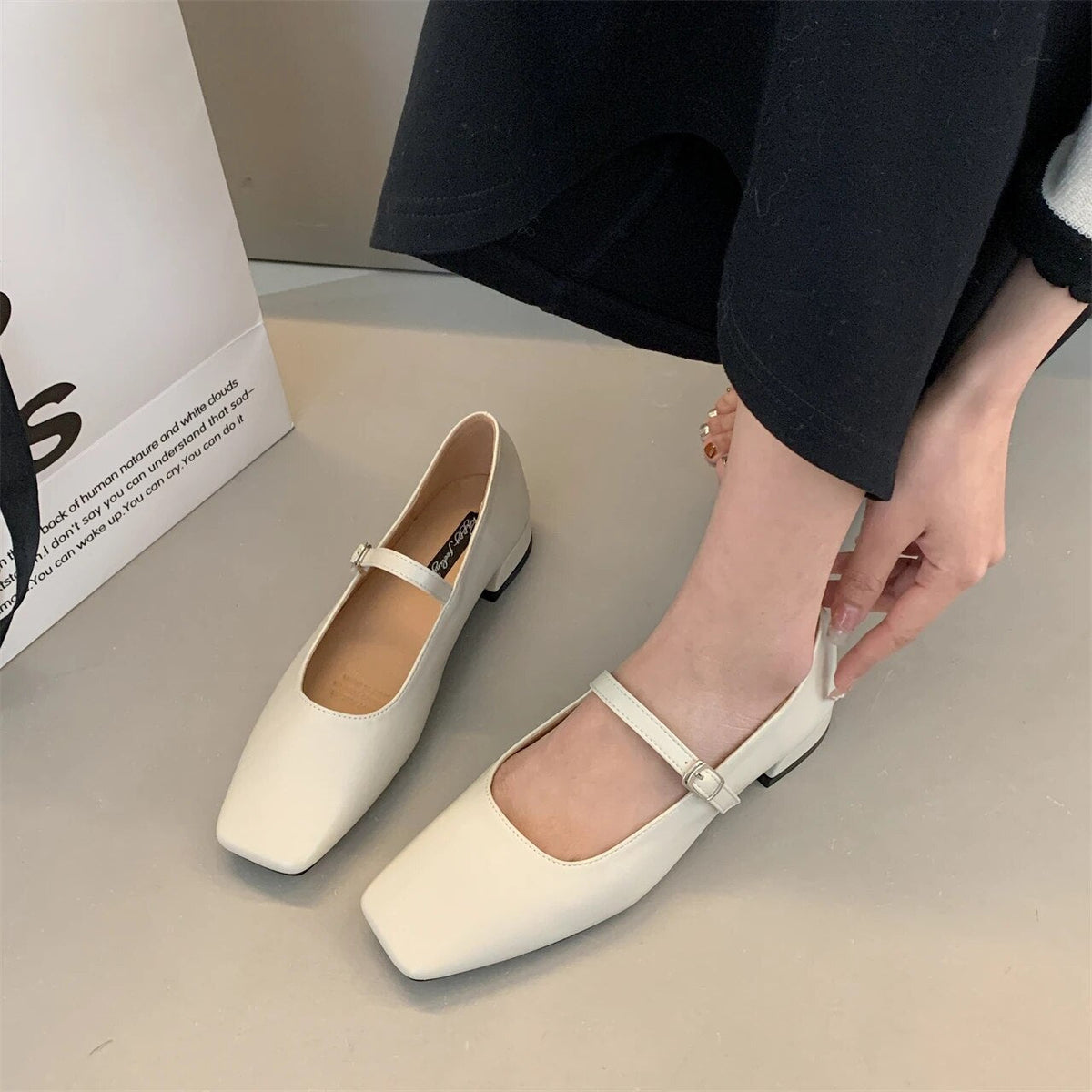 Damen Ballettschuhe Eckig Zehenpartie-Design Synthetikleder-6