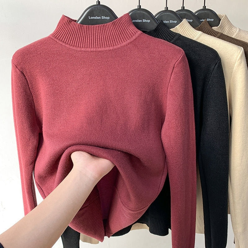 Variant image for Damen-Rollkragenpullover, langärmelige weiche Acrylmischung-5