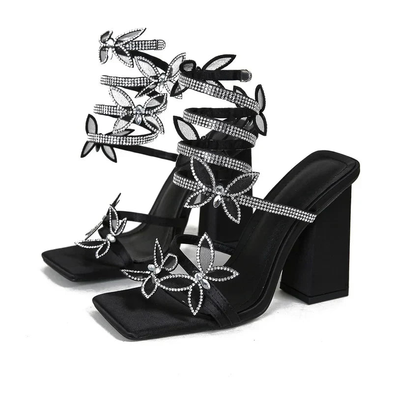 Variant image for Damen-Sandalen mit offener und geschlossener Zehe aus Satin und Gummisohle-1