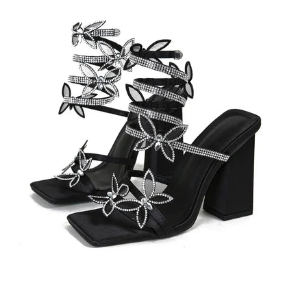 Variant image for Damen-Sandalen mit offener und geschlossener Zehe aus Satin und Gummisohle-1