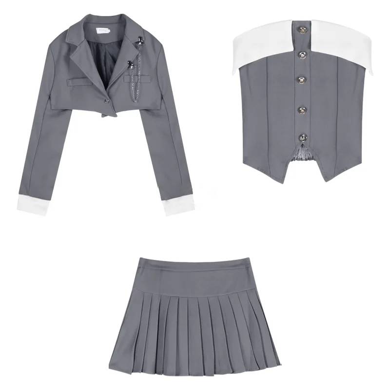 Damen A-Linien Rock-Set Elegantes Polyester-1