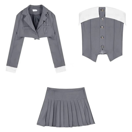 Damen A-Linien Rock-Set Elegantes Polyester-1