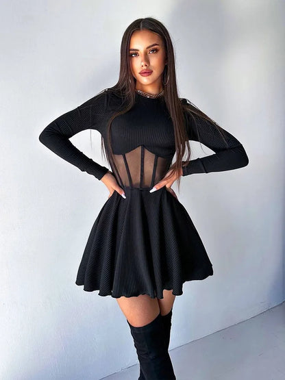 Schöne Damenkleider, A-Linie, Mini, Kleid eine Schulter, Polyester-6