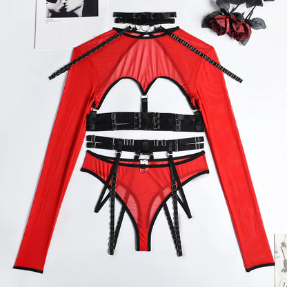 Variant image for Damen-Unterwäsche-Set mit Patchwork, Design aus Polyester und Elasthan-21