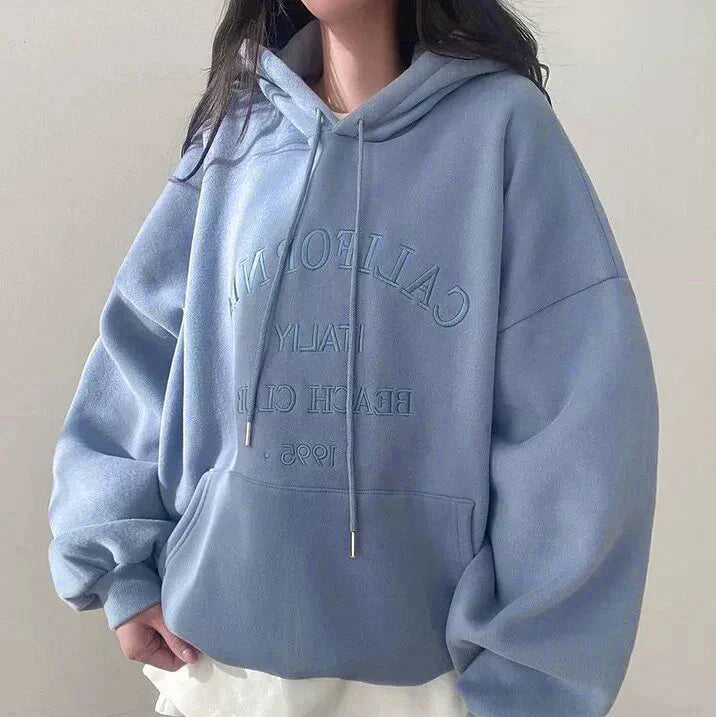 Damen-Oversized-Strickpullover mit Kapuze und abgesenkten Schultern, 100% Baumwolle-5